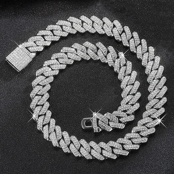 Iced Out Cuban Link Chain Necklace for Men Women